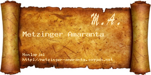Metzinger Amaranta névjegykártya